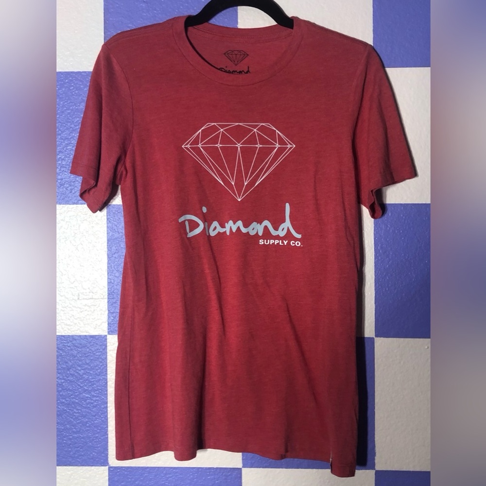 NWOT Diamond Supply Co Super Soft Red Heather Logo Tee - Size M